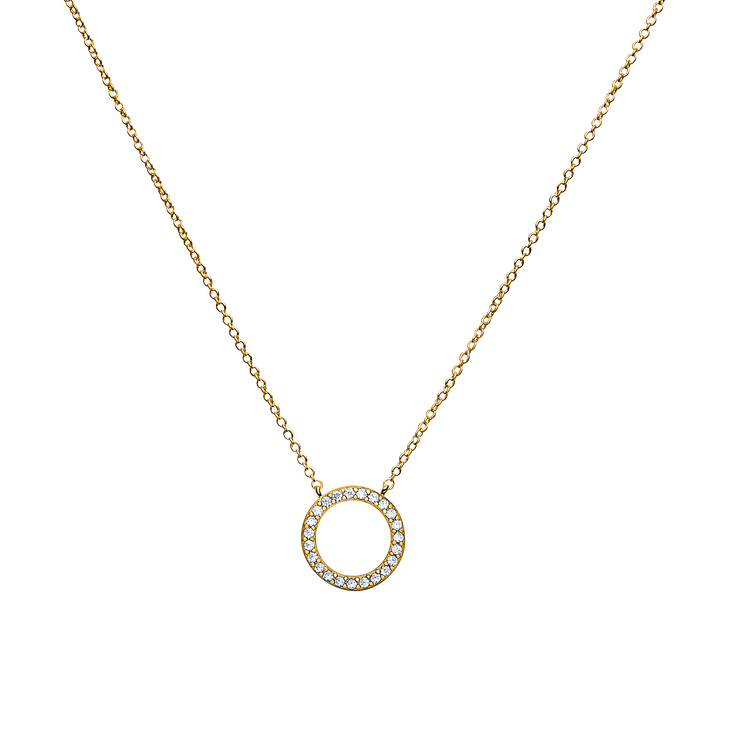 Eternity Circle Necklace 18k Gold Plated
