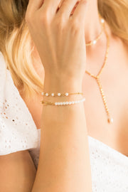 Pearl Stacie Bracelet 18k Rose Gold Plated