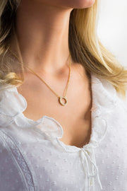 Eternity Circle Necklace 18k Gold Plated