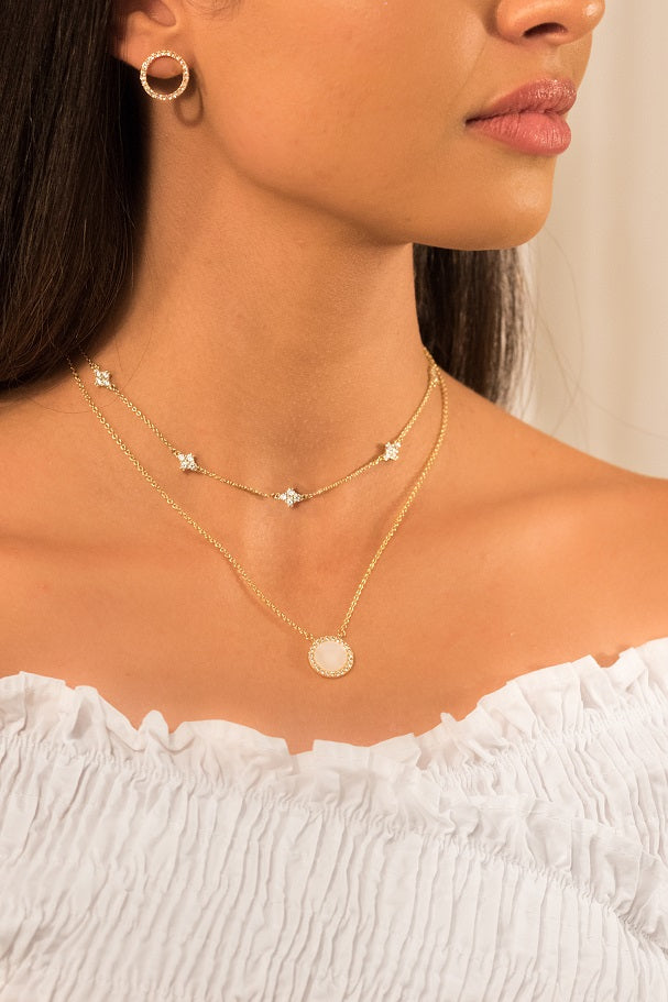 Eternity Clover Necklace 18k Rose Gold Plated