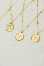 Zodiac Astra Pisces Necklace 18K Gold Plated