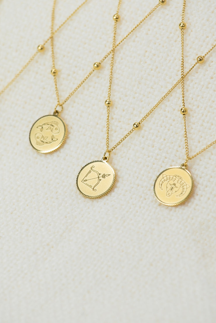 Zodiac Astra Pisces Necklace 18K Gold Plated