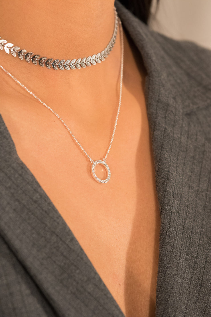 Eternity Circle Necklace Silver