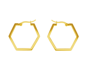Simplicity Hexagon Earrings Gold
