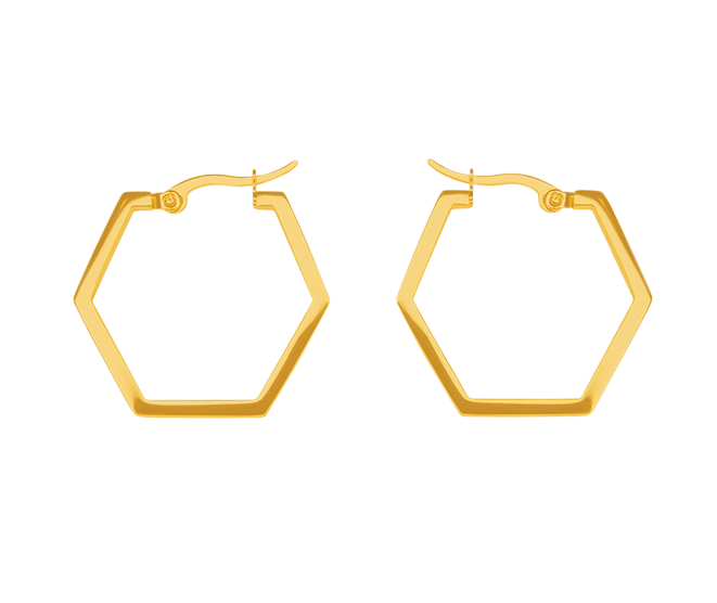 Simplicity Hexagon Earrings Rose Gold