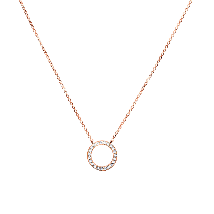 Eternity Circle Necklace 18k Rose Gold Plated