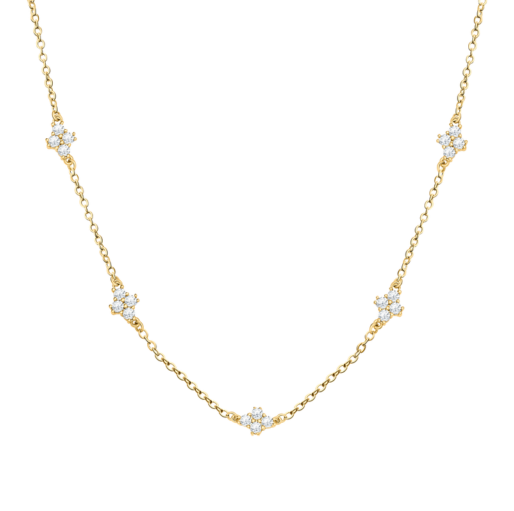 Eternity Clover Necklace 18k Gold Plated