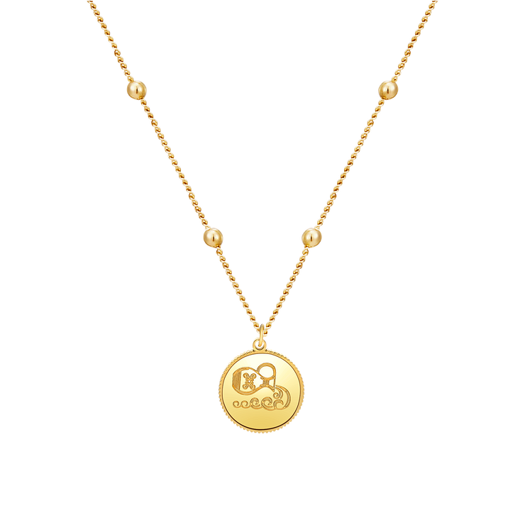 Zodiac Astra Aquarius Necklace 18K Gold Plated