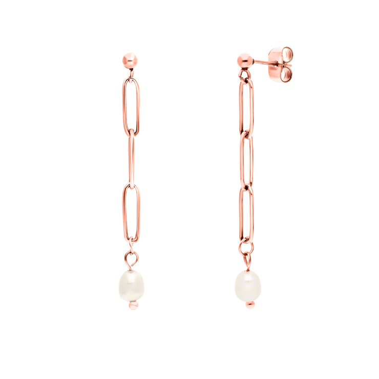 Pearl Loralie Earrings 18k Rose Gold Plated