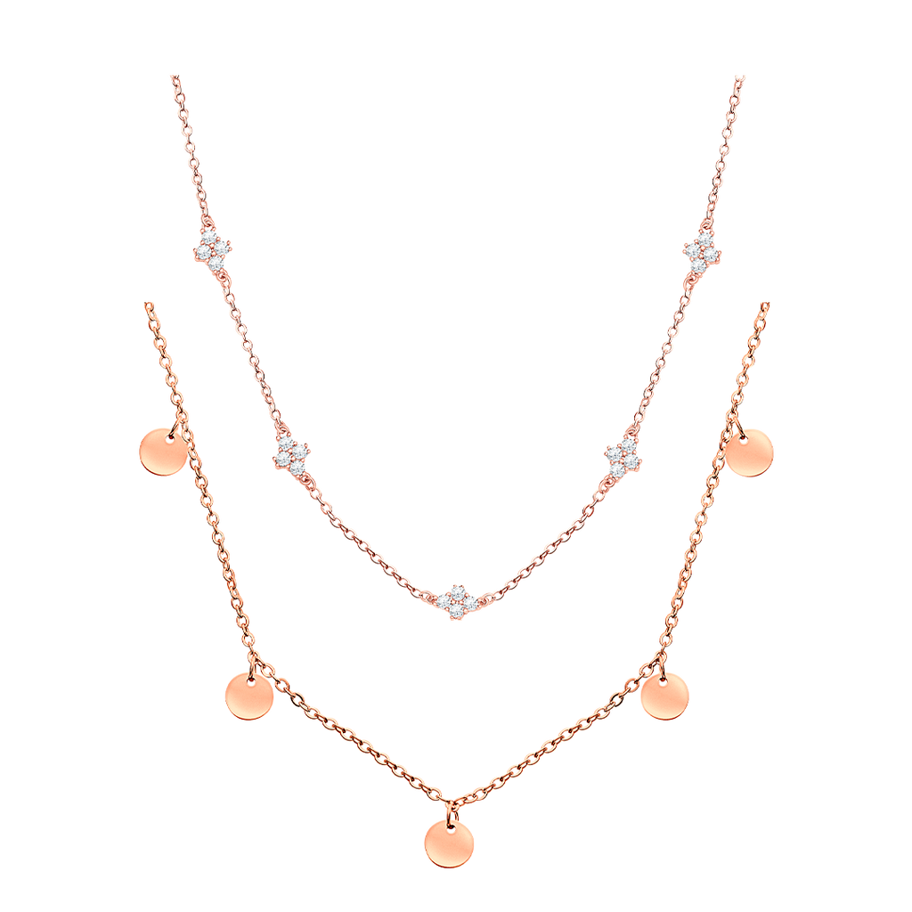 Leo Mazzotti | Clover & Iris Necklaces Rose Gold Set Leo Mazzotti | Clover & Iris Necklaces Rose Gold Set