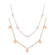 Clover & Iris Necklaces Rose Gold Set