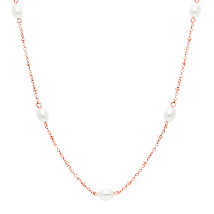 Pearl Davia Necklace 18k Rose Gold Plated