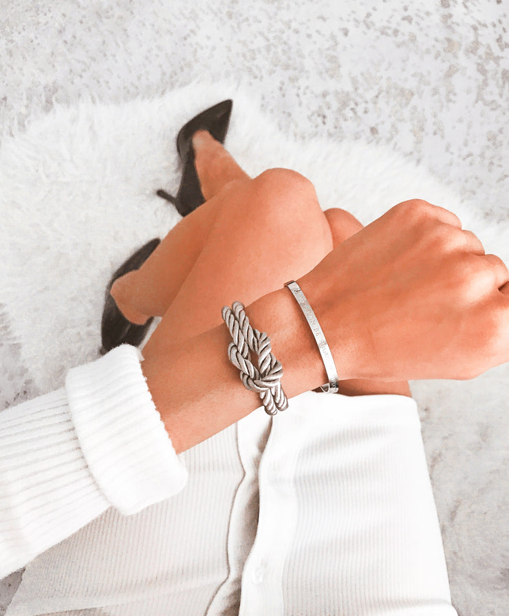 Dolce Vita Classic Grey &  Simplicity Bangle Details Silver
